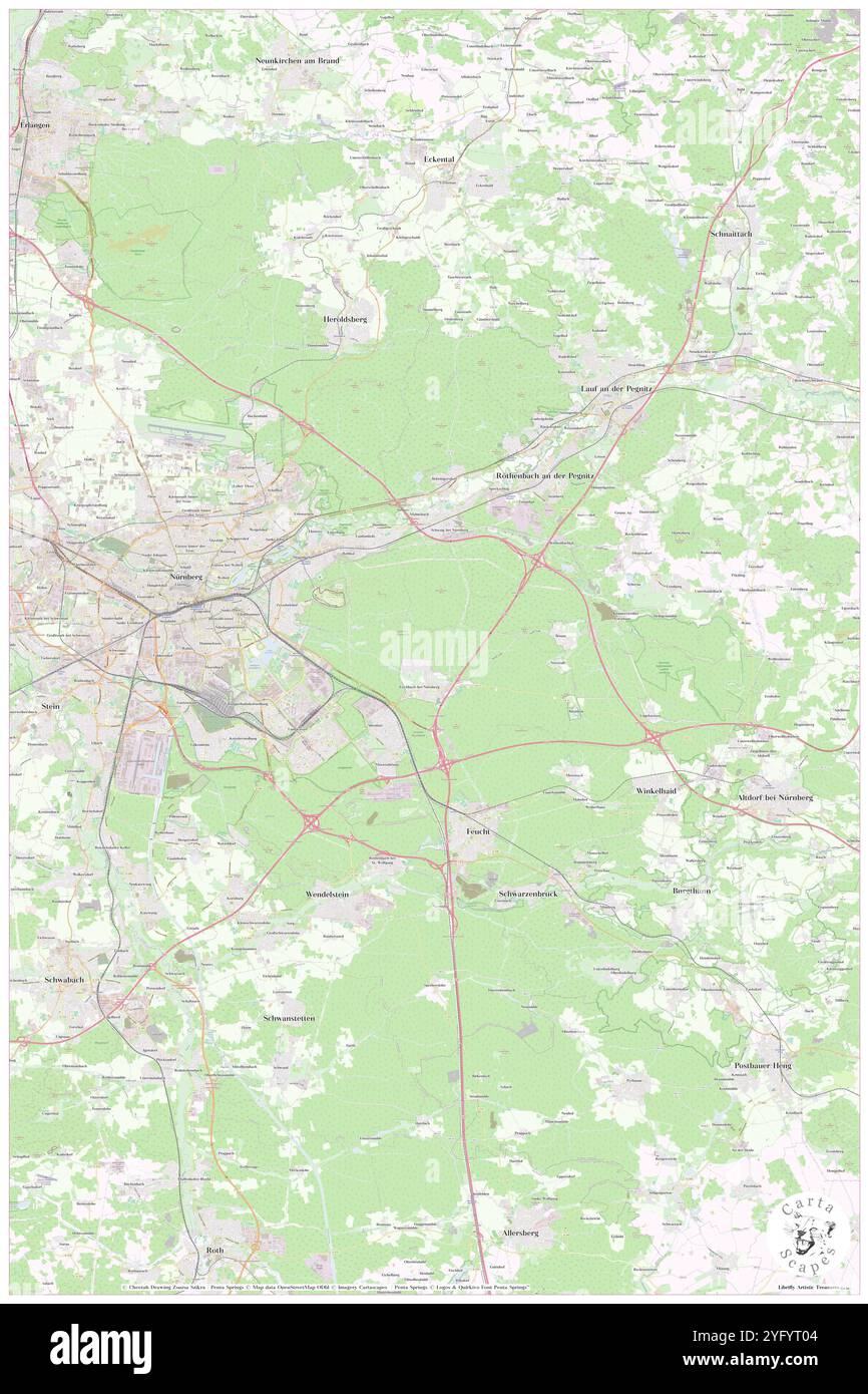 Lorenzer Reichswald, DE, Deutschland, Bayern, N 49 25' 42''', N 11 14' 36''', Karte, Kartenausgabe 2024. Erkunden Sie Cartascapes, eine Karte, die die vielfältigen Landschaften, Kulturen und Ökosysteme der Erde enthüllt. Reisen Sie durch Zeit und Raum und entdecken Sie die Verflechtungen der Vergangenheit, Gegenwart und Zukunft unseres Planeten. Stockfoto