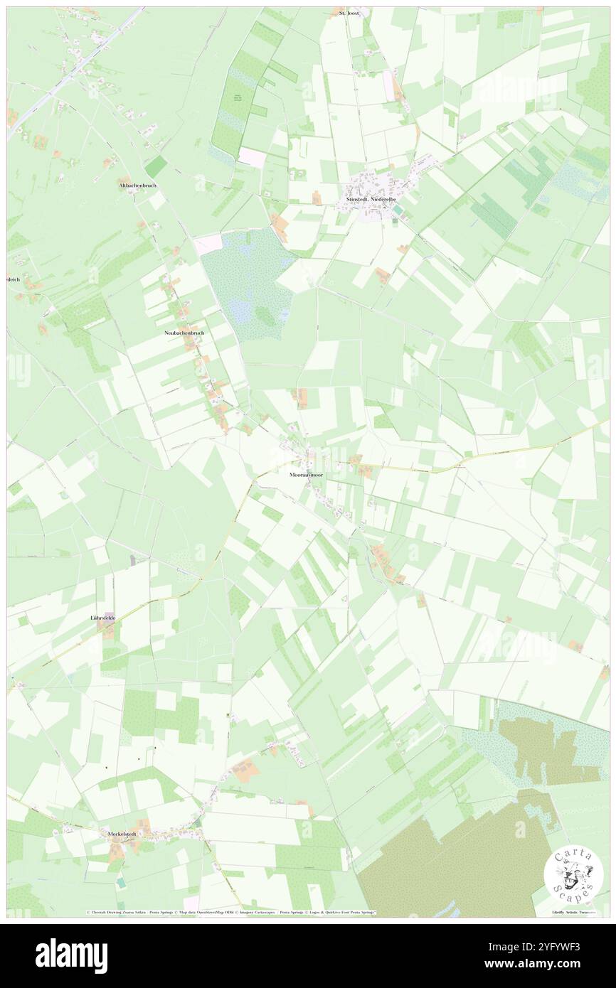 Moorausmoor, DE, Deutschland, Niedersachsen, N 53 38' 4''', N 8 57' 36''', Karte, Cartascapes Map 2024 veröffentlicht. Erkunden Sie Cartascapes, eine Karte, die die vielfältigen Landschaften, Kulturen und Ökosysteme der Erde enthüllt. Reisen Sie durch Zeit und Raum und entdecken Sie die Verflechtungen der Vergangenheit, Gegenwart und Zukunft unseres Planeten. Stockfoto