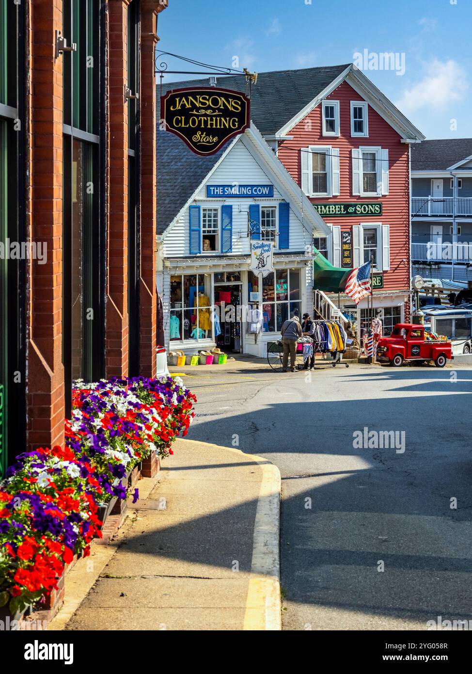 Küstenort Boothbay Harbor Maine Stockfoto
