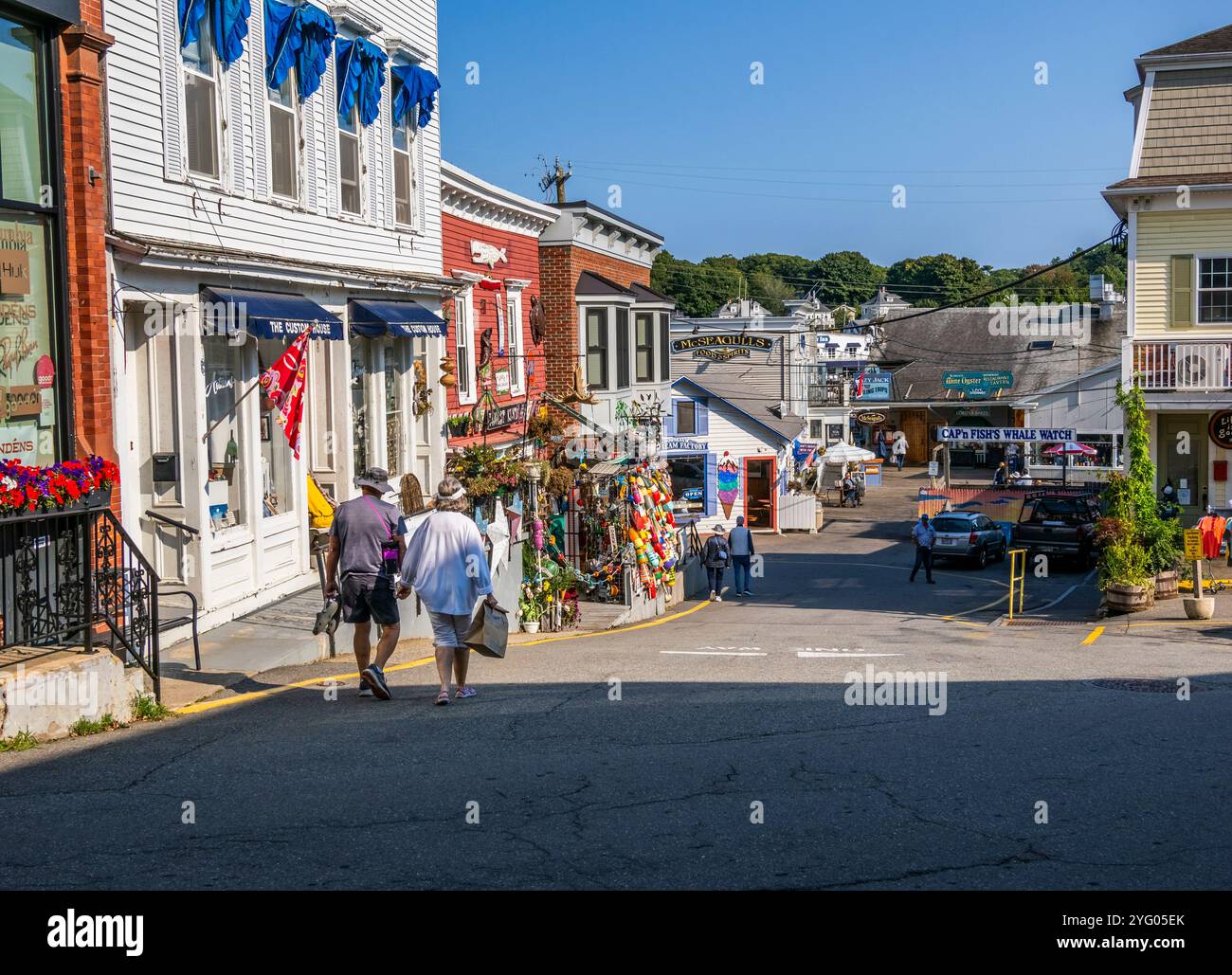 Küstenort Boothbay Harbor Maine Stockfoto