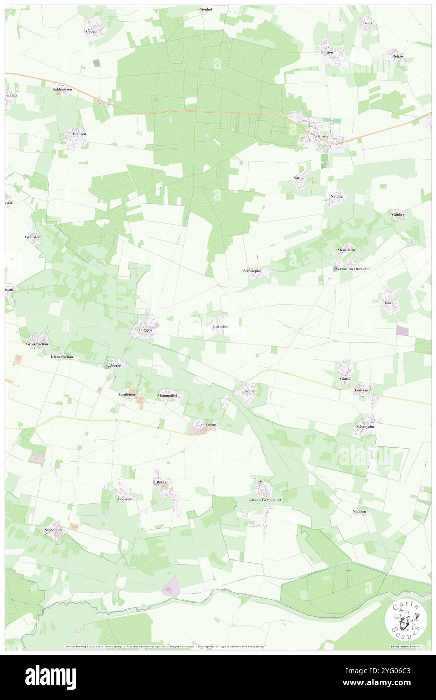 Kreml, DE, Deutschland, Niedersachsen, N 52 57' 2''', N 11 2' 19'', Karte, Karte, Kartenausgabe 2024. Erkunden Sie Cartascapes, eine Karte, die die vielfältigen Landschaften, Kulturen und Ökosysteme der Erde enthüllt. Reisen Sie durch Zeit und Raum und entdecken Sie die Verflechtungen der Vergangenheit, Gegenwart und Zukunft unseres Planeten. Stockfoto