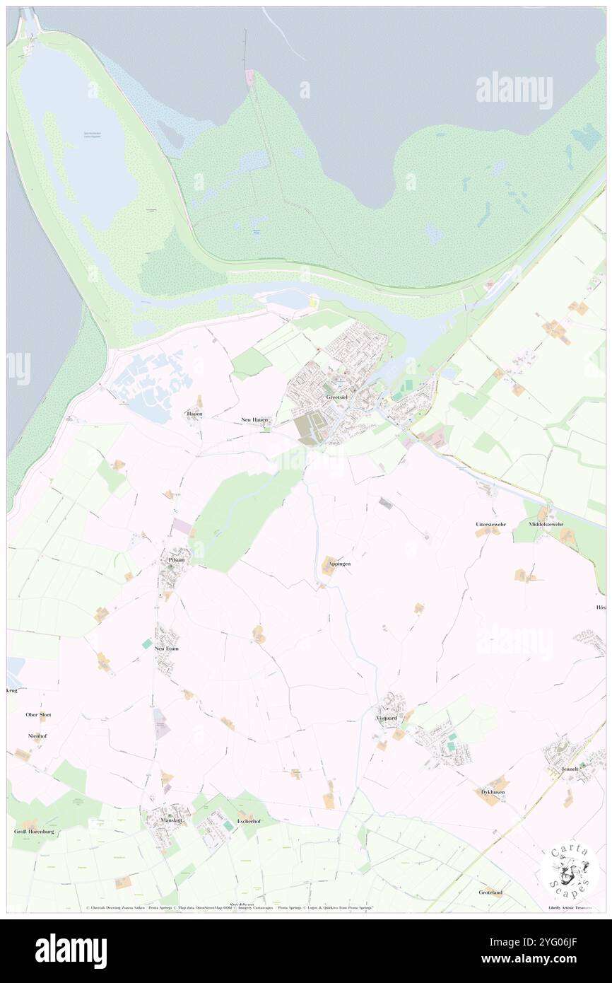 Neues Sieltief, DE, Deutschland, Niedersachsen, N 53 29' 37''', N 7 5' 8''', Karte, Cartascapes Map veröffentlicht 2024. Erkunden Sie Cartascapes, eine Karte, die die vielfältigen Landschaften, Kulturen und Ökosysteme der Erde enthüllt. Reisen Sie durch Zeit und Raum und entdecken Sie die Verflechtungen der Vergangenheit, Gegenwart und Zukunft unseres Planeten. Stockfoto