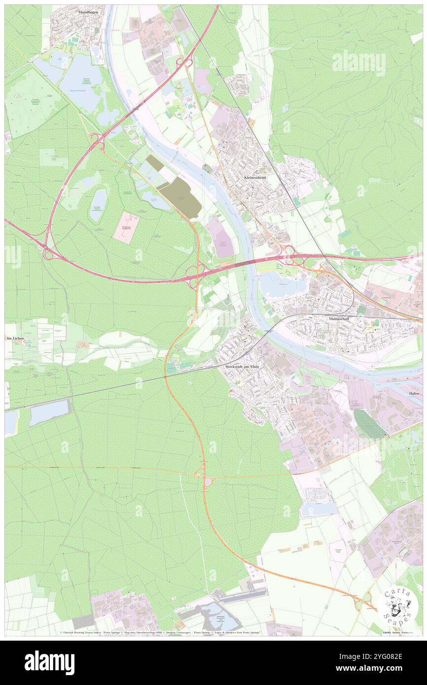 Stockstadt am Main, Regierungsbezirk Unterfranken, DE, Deutschland, Bayern, n 49 58' 12'', N 9 4' 17'', Karte, Cartascapes Map, veröffentlicht 2024. Erkunden Sie Cartascapes, eine Karte, die die vielfältigen Landschaften, Kulturen und Ökosysteme der Erde enthüllt. Reisen Sie durch Zeit und Raum und entdecken Sie die Verflechtungen der Vergangenheit, Gegenwart und Zukunft unseres Planeten. Stockfoto