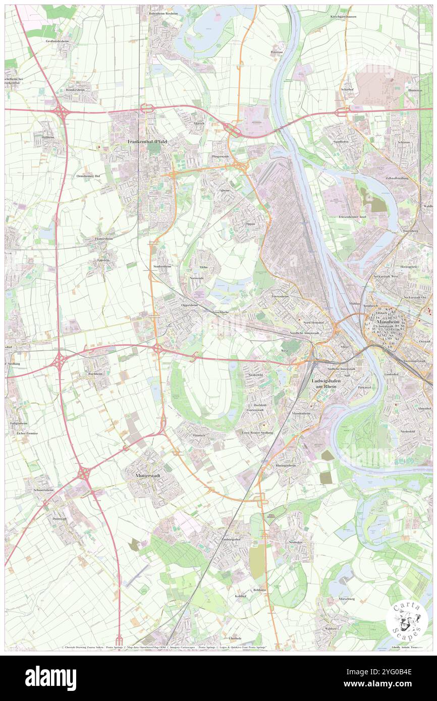 Ludwigshafen am Rhein, DE, Deutschland, Rheinland-Pfalz, N 49 28' 58''', N 8 26' 15''', Karte, Cartascapes Map veröffentlicht 2024. Erkunden Sie Cartascapes, eine Karte, die die vielfältigen Landschaften, Kulturen und Ökosysteme der Erde enthüllt. Reisen Sie durch Zeit und Raum und entdecken Sie die Verflechtungen der Vergangenheit, Gegenwart und Zukunft unseres Planeten. Stockfoto