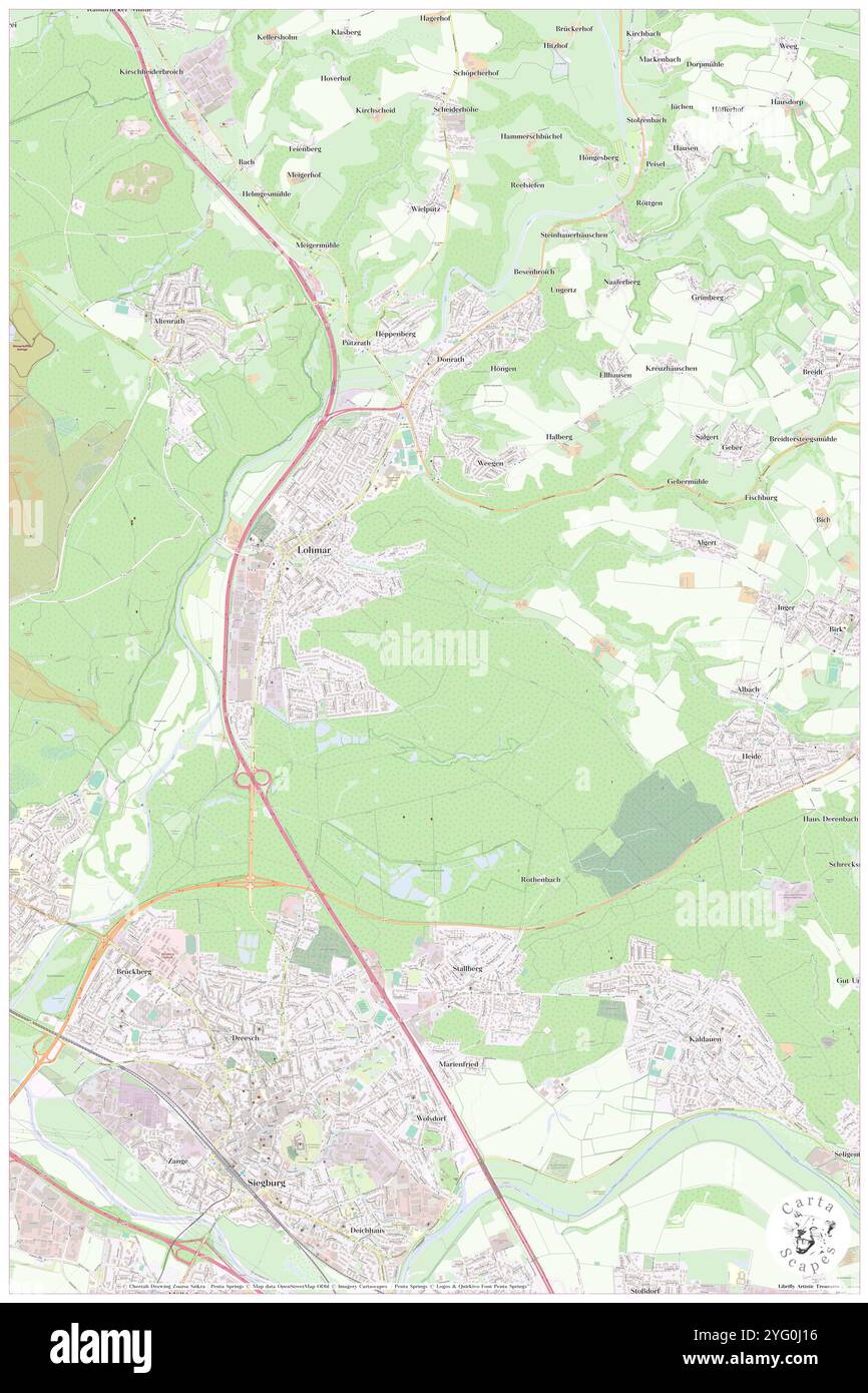 Lohmar, Regierungsbezirk Köln, DE, Deutschland, Nordrhein-Westfalen, n 50 50' 19'', N 7 12' 50'', Karte, Cartascapes Map, veröffentlicht 2024. Erkunden Sie Cartascapes, eine Karte, die die vielfältigen Landschaften, Kulturen und Ökosysteme der Erde enthüllt. Reisen Sie durch Zeit und Raum und entdecken Sie die Verflechtungen der Vergangenheit, Gegenwart und Zukunft unseres Planeten. Stockfoto