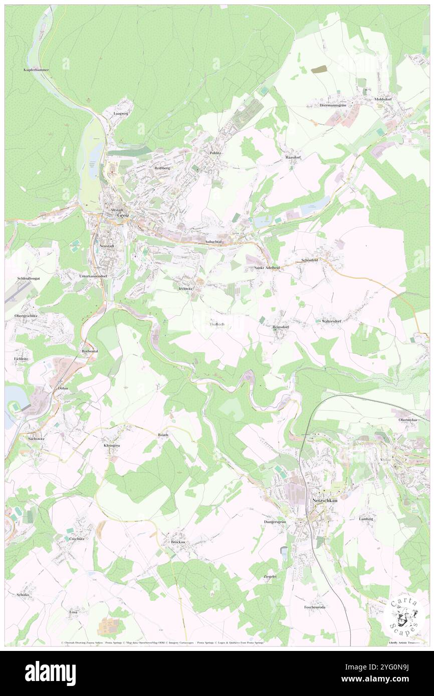 Talbach, Deutschland, Thüringen, N 50 38' 22'', N 12 13' 23''', Karte, Kartenausgabe 2024. Erkunden Sie Cartascapes, eine Karte, die die vielfältigen Landschaften, Kulturen und Ökosysteme der Erde enthüllt. Reisen Sie durch Zeit und Raum und entdecken Sie die Verflechtungen der Vergangenheit, Gegenwart und Zukunft unseres Planeten. Stockfoto