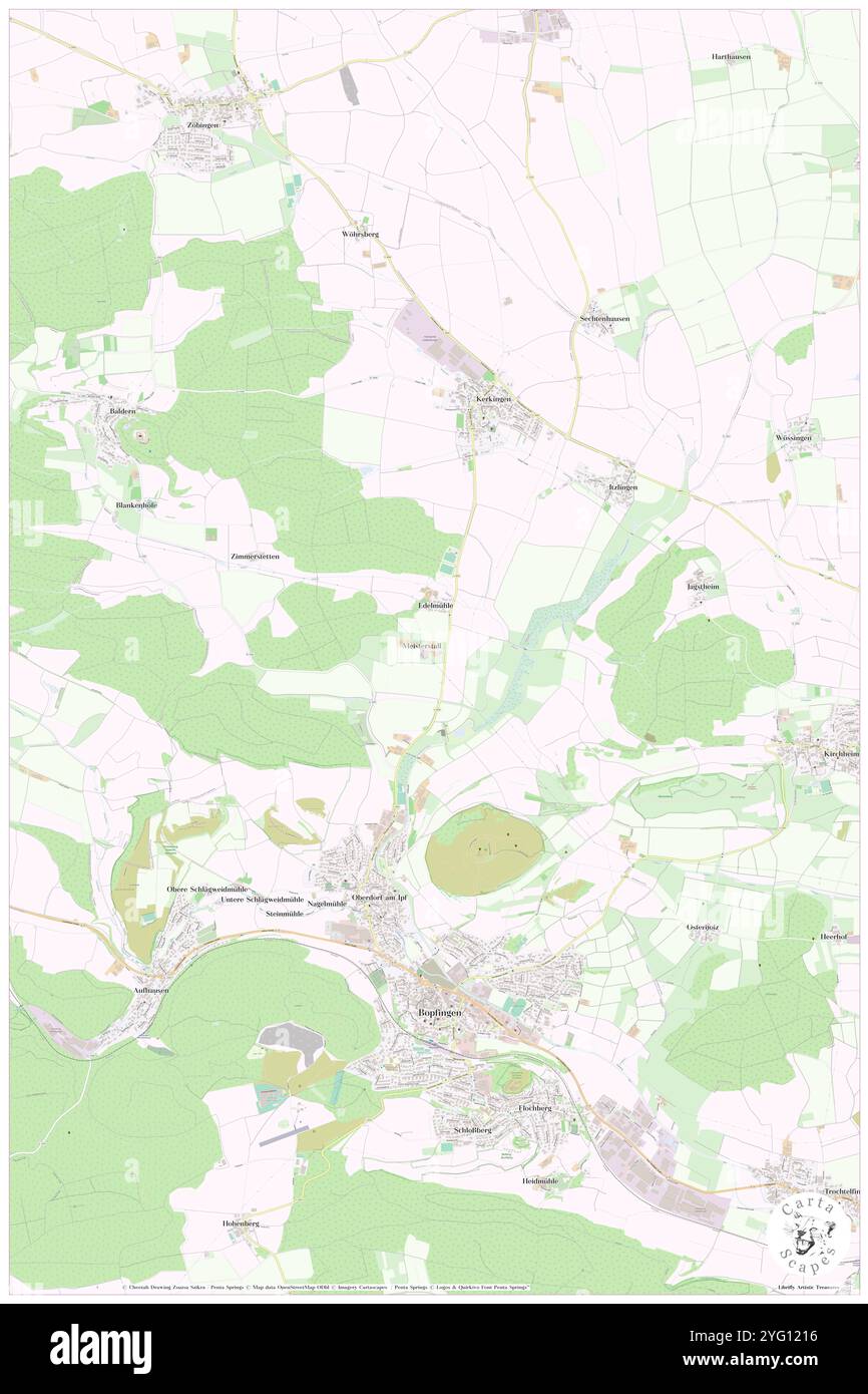 Meisterstall, Regierungsbezirk Stuttgart, DE, Deutschland, Baden-Württemberg, n 48 53' 9'', N 10 21' 6'', Karte, Cartascapes Map, veröffentlicht 2024. Erkunden Sie Cartascapes, eine Karte, die die vielfältigen Landschaften, Kulturen und Ökosysteme der Erde enthüllt. Reisen Sie durch Zeit und Raum und entdecken Sie die Verflechtungen der Vergangenheit, Gegenwart und Zukunft unseres Planeten. Stockfoto