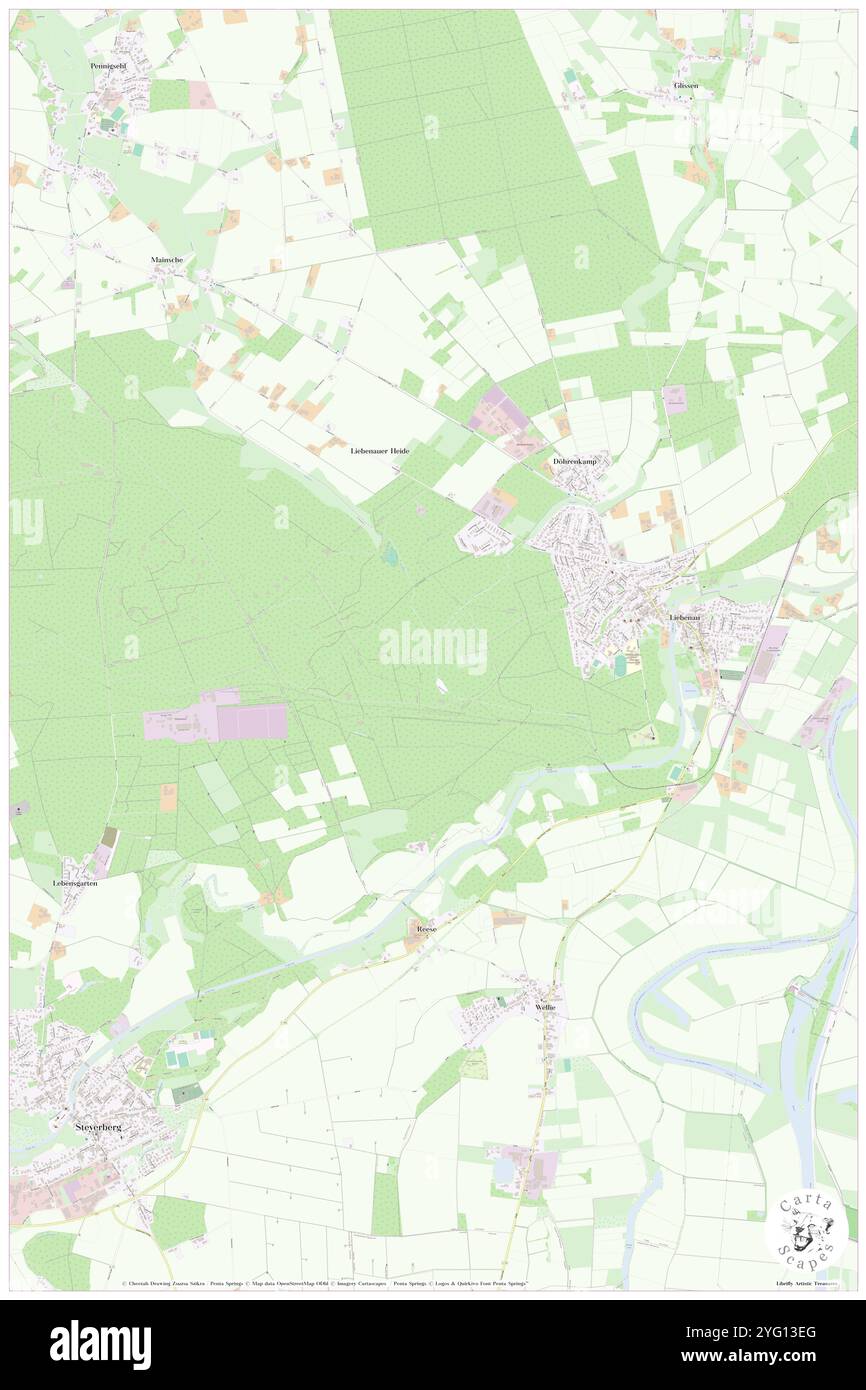 Rohrbach, Deutschland, Niedersachsen, N 52 36' 6'', N 9 3' 58'', Karte, Cartascapes Map, veröffentlicht 2024. Erkunden Sie Cartascapes, eine Karte, die die vielfältigen Landschaften, Kulturen und Ökosysteme der Erde enthüllt. Reisen Sie durch Zeit und Raum und entdecken Sie die Verflechtungen der Vergangenheit, Gegenwart und Zukunft unseres Planeten. Stockfoto