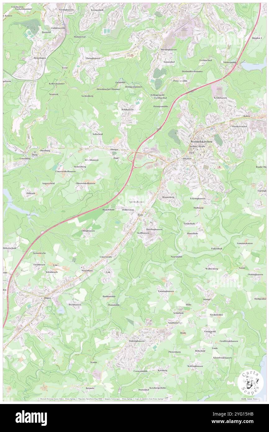 Baehringhausen, Regierungsbezirk Köln, DE, Deutschland, Nordrhein-Westfalen, n 51 7' 34'', N 7 11' 24'', Karte, Cartascapes Map, veröffentlicht 2024. Erkunden Sie Cartascapes, eine Karte, die die vielfältigen Landschaften, Kulturen und Ökosysteme der Erde enthüllt. Reisen Sie durch Zeit und Raum und entdecken Sie die Verflechtungen der Vergangenheit, Gegenwart und Zukunft unseres Planeten. Stockfoto