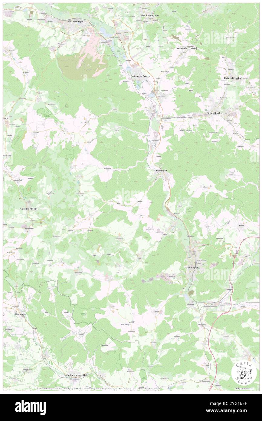 Wasungen, DE, Deutschland, Thüringen, N 50 39' 46''', N 10 21' 33''', Karte, Cartascapes Map 2024 veröffentlicht. Erkunden Sie Cartascapes, eine Karte, die die vielfältigen Landschaften, Kulturen und Ökosysteme der Erde enthüllt. Reisen Sie durch Zeit und Raum und entdecken Sie die Verflechtungen der Vergangenheit, Gegenwart und Zukunft unseres Planeten. Stockfoto