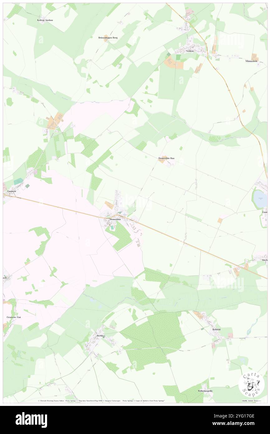 Demerthin, Deutschland, Brandenburg, N 52 58' 27'', N 12 17' 35'', Karte, Cartascapes Map, veröffentlicht 2024. Erkunden Sie Cartascapes, eine Karte, die die vielfältigen Landschaften, Kulturen und Ökosysteme der Erde enthüllt. Reisen Sie durch Zeit und Raum und entdecken Sie die Verflechtungen der Vergangenheit, Gegenwart und Zukunft unseres Planeten. Stockfoto