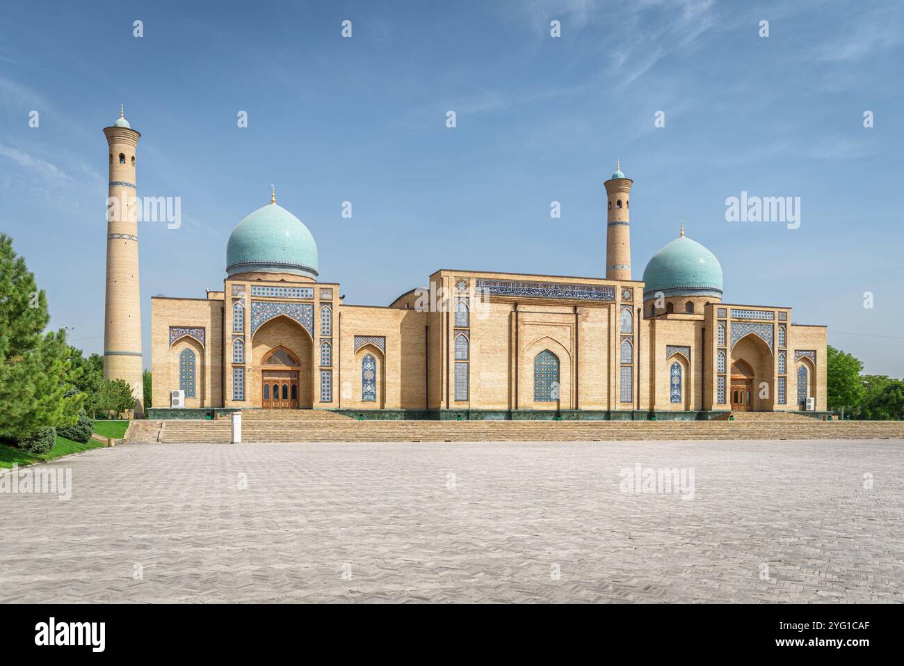 Fantastischer Blick auf die Hazrati-Imam-Moschee in Taschkent, Usbekistan Stockfoto