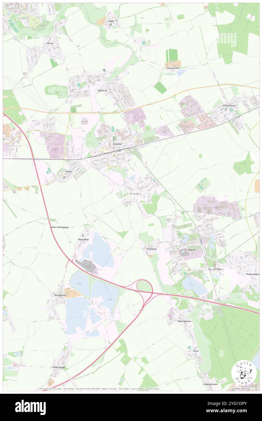 Threne, DE, Deutschland, Sachsen, N 51 20' 3''', N 12 32' 44''', Karte, Cartascapes Map, veröffentlicht 2024. Erkunden Sie Cartascapes, eine Karte, die die vielfältigen Landschaften, Kulturen und Ökosysteme der Erde enthüllt. Reisen Sie durch Zeit und Raum und entdecken Sie die Verflechtungen der Vergangenheit, Gegenwart und Zukunft unseres Planeten. Stockfoto