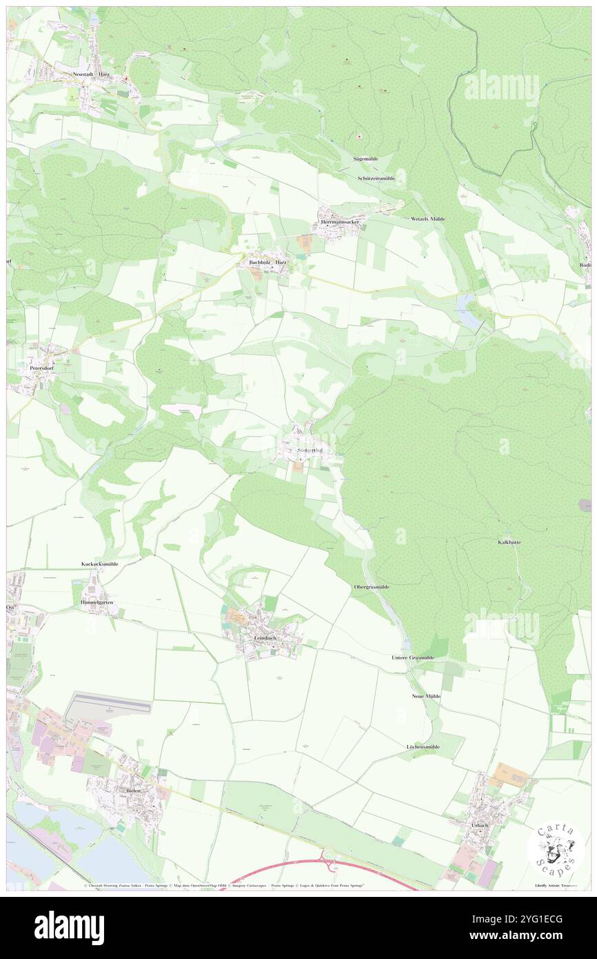 Steigerthal, DE, Deutschland, Thüringen, N 51 31' 14'', N 10 52' 11''', Karte, Cartascapes Map veröffentlicht 2024. Erkunden Sie Cartascapes, eine Karte, die die vielfältigen Landschaften, Kulturen und Ökosysteme der Erde enthüllt. Reisen Sie durch Zeit und Raum und entdecken Sie die Verflechtungen der Vergangenheit, Gegenwart und Zukunft unseres Planeten. Stockfoto