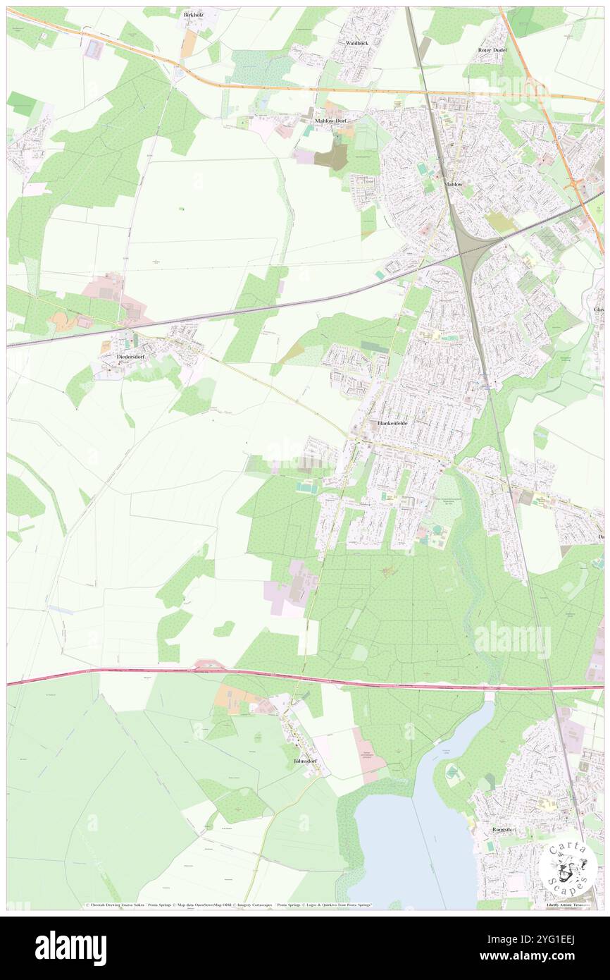 Blankenfelde, DE, Deutschland, Berlin, N 52 37' 7''', N 13 23' 26''', Karte, Cartascapes Map, veröffentlicht 2024. Erkunden Sie Cartascapes, eine Karte, die die vielfältigen Landschaften, Kulturen und Ökosysteme der Erde enthüllt. Reisen Sie durch Zeit und Raum und entdecken Sie die Verflechtungen der Vergangenheit, Gegenwart und Zukunft unseres Planeten. Stockfoto