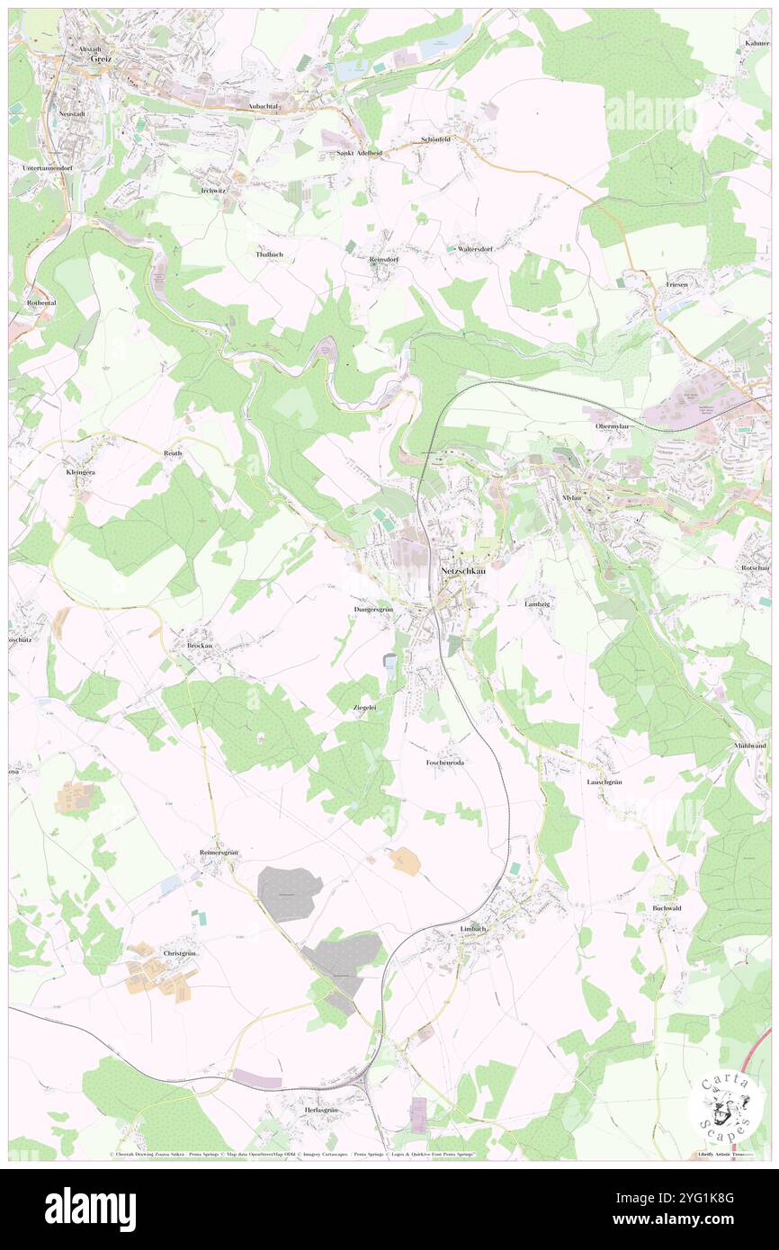 Netzschkau, DE, Deutschland, Sachsen, N 50 37' 0'', N 12 15' 0''', Karte, Cartascapes Map, veröffentlicht 2024. Erkunden Sie Cartascapes, eine Karte, die die vielfältigen Landschaften, Kulturen und Ökosysteme der Erde enthüllt. Reisen Sie durch Zeit und Raum und entdecken Sie die Verflechtungen der Vergangenheit, Gegenwart und Zukunft unseres Planeten. Stockfoto