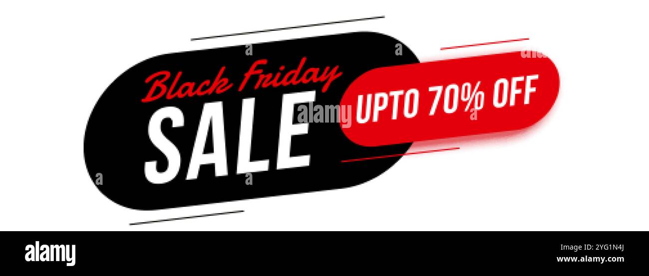 Moderne schwarze Freitag verkauf Banner mit Details zum Angebot Stock Vektor