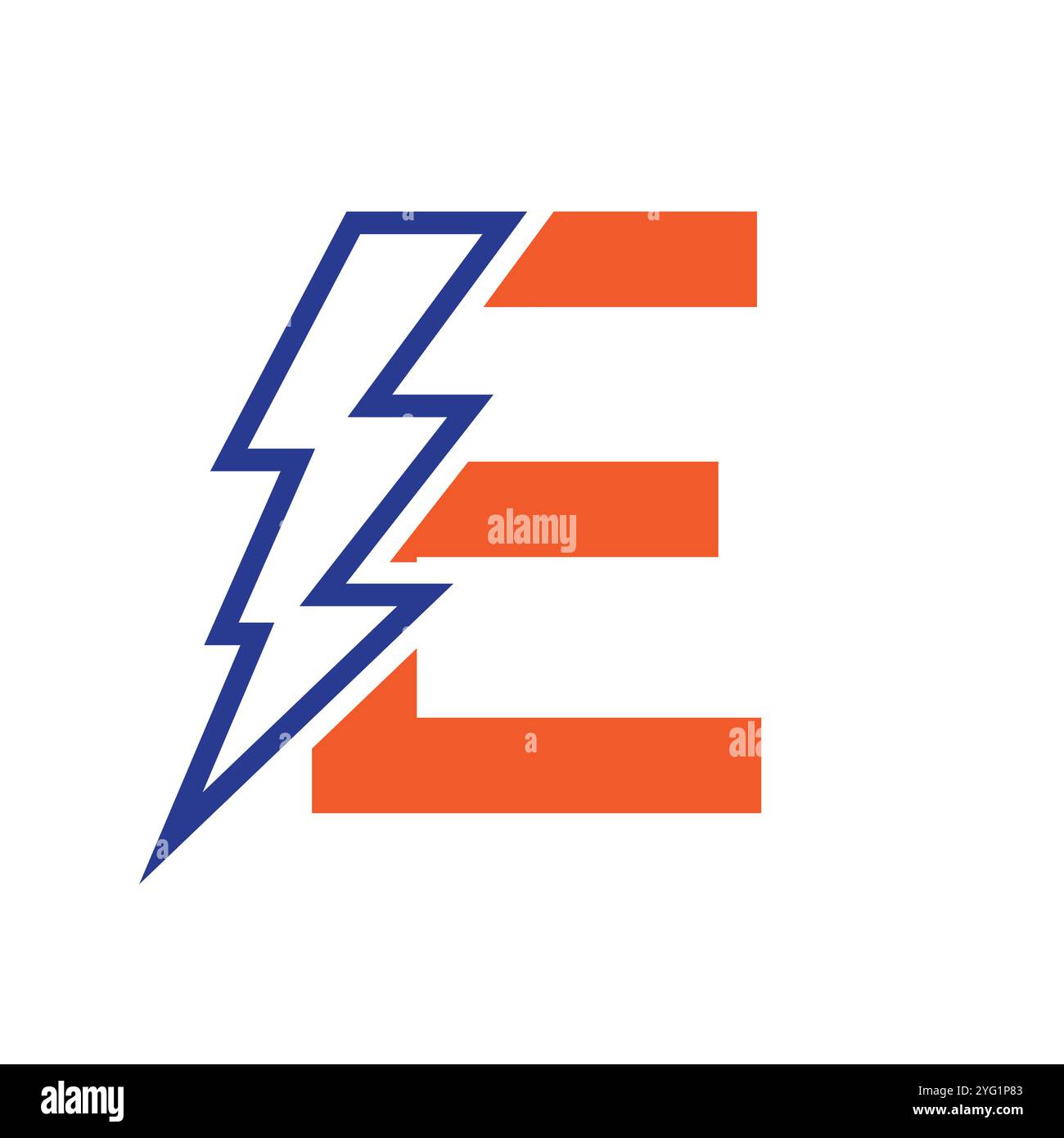 Buchstabe E für elektrische Logokombination mit Lightning Thunder Bolt-Symbol. Power-Logo-Design Stock Vektor
