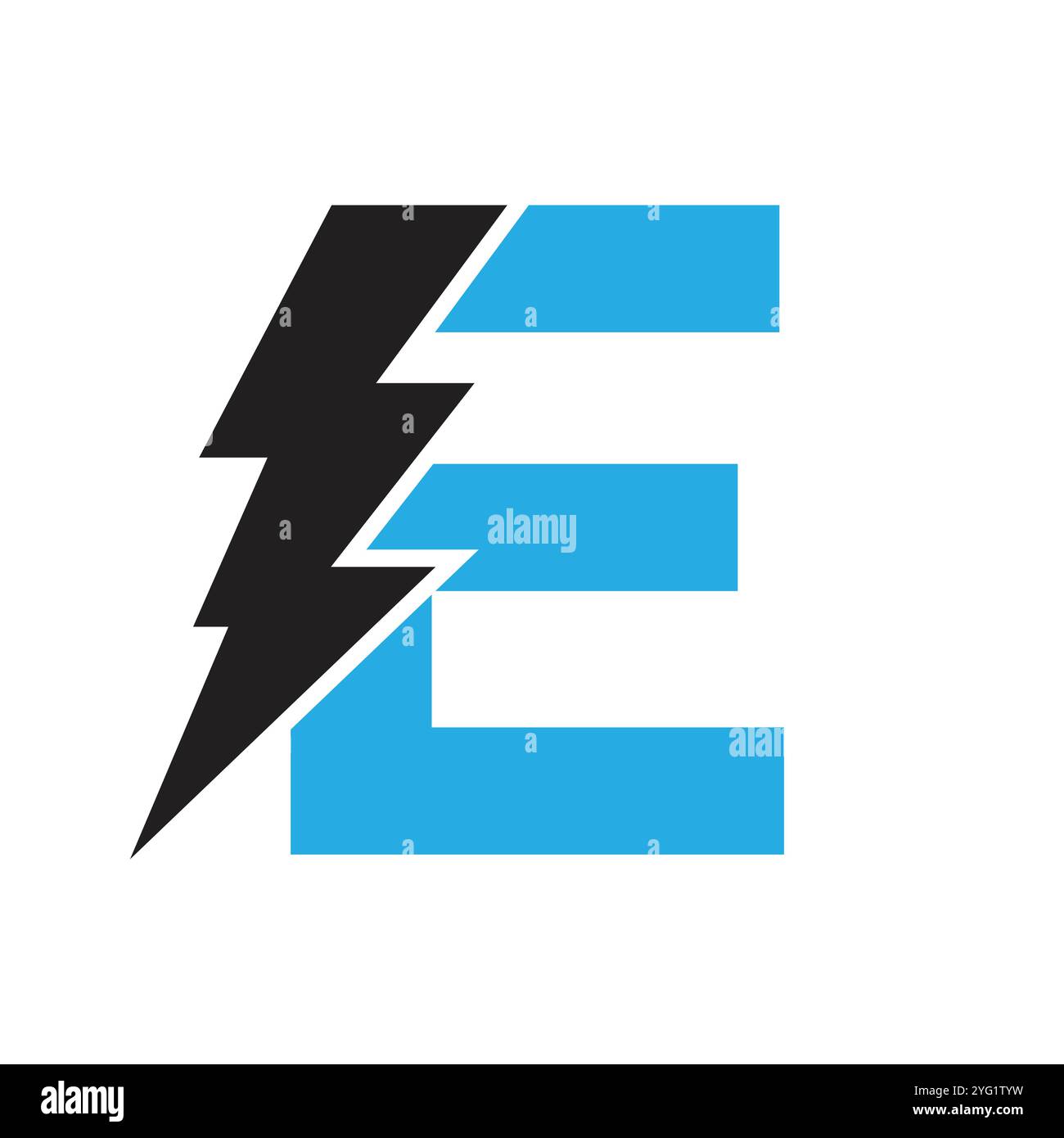 Buchstabe E für elektrische Logokombination mit Lightning Thunder Bolt-Symbol. Power-Logo-Design Stock Vektor