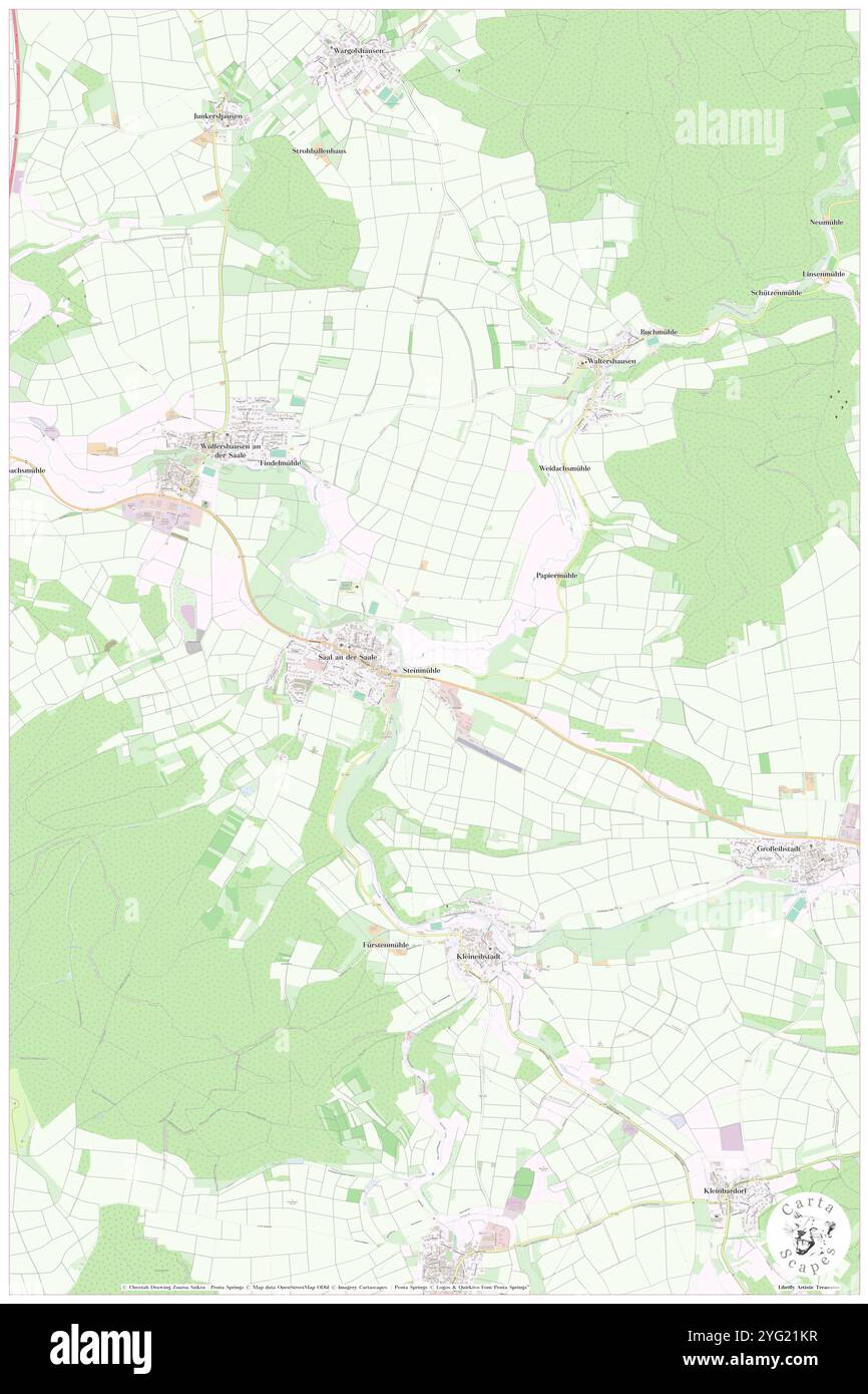 Saal a.d.Saale, Markt, Regierungsbezirk Unterfranken, DE, Deutschland, Bavaria, N 50 19' 0''', N 10 22' 0''', Karte, Cartascapes Map, veröffentlicht 2024. Erkunden Sie Cartascapes, eine Karte, die die vielfältigen Landschaften, Kulturen und Ökosysteme der Erde enthüllt. Reisen Sie durch Zeit und Raum und entdecken Sie die Verflechtungen der Vergangenheit, Gegenwart und Zukunft unseres Planeten. Stockfoto