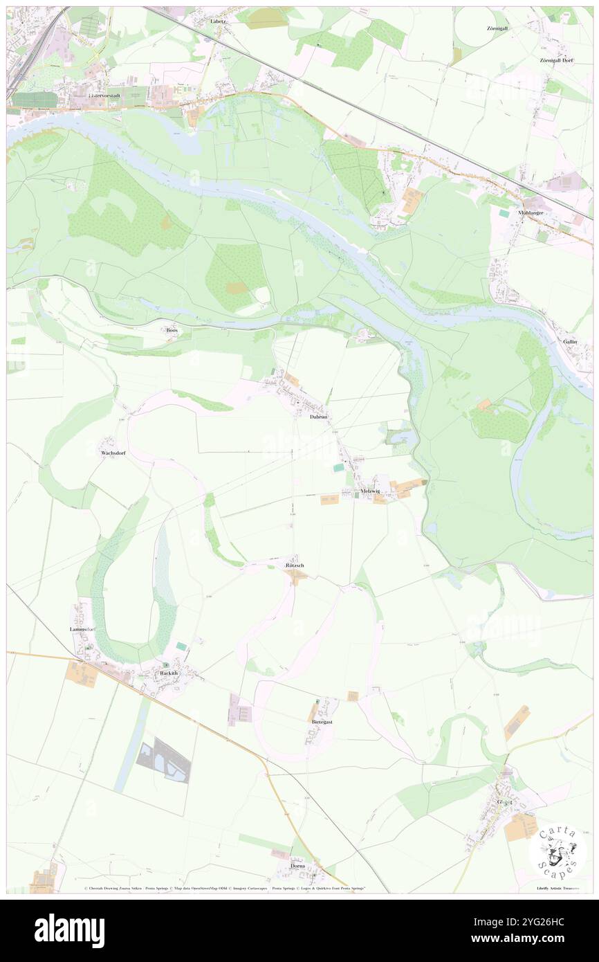 Dabrun, DE, Deutschland, Sachsen-Anhalt, N 51 49' 58''', N 12 42' 33''', Karte, Cartascapes Map veröffentlicht 2024. Erkunden Sie Cartascapes, eine Karte, die die vielfältigen Landschaften, Kulturen und Ökosysteme der Erde enthüllt. Reisen Sie durch Zeit und Raum und entdecken Sie die Verflechtungen der Vergangenheit, Gegenwart und Zukunft unseres Planeten. Stockfoto