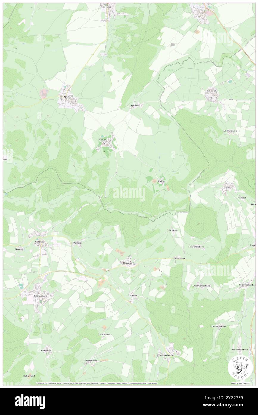 Tannenberg, DE, Deutschland, Hessen, N 50 38' 1'', N 9 56' 12'', Karte, Cartascapes Map veröffentlicht 2024. Erkunden Sie Cartascapes, eine Karte, die die vielfältigen Landschaften, Kulturen und Ökosysteme der Erde enthüllt. Reisen Sie durch Zeit und Raum und entdecken Sie die Verflechtungen der Vergangenheit, Gegenwart und Zukunft unseres Planeten. Stockfoto