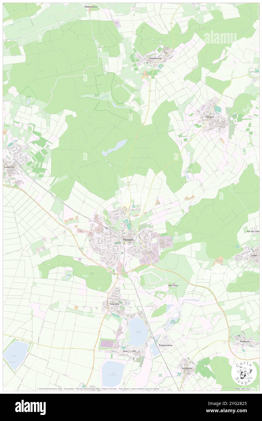 Hungen, Regierungsbezirk Gießen, DE, Deutschland, Hessen, n 50 28' 40''', N 8 53' 34''', Karte, Cartascapes Map, veröffentlicht 2024. Erkunden Sie Cartascapes, eine Karte, die die vielfältigen Landschaften, Kulturen und Ökosysteme der Erde enthüllt. Reisen Sie durch Zeit und Raum und entdecken Sie die Verflechtungen der Vergangenheit, Gegenwart und Zukunft unseres Planeten. Stockfoto