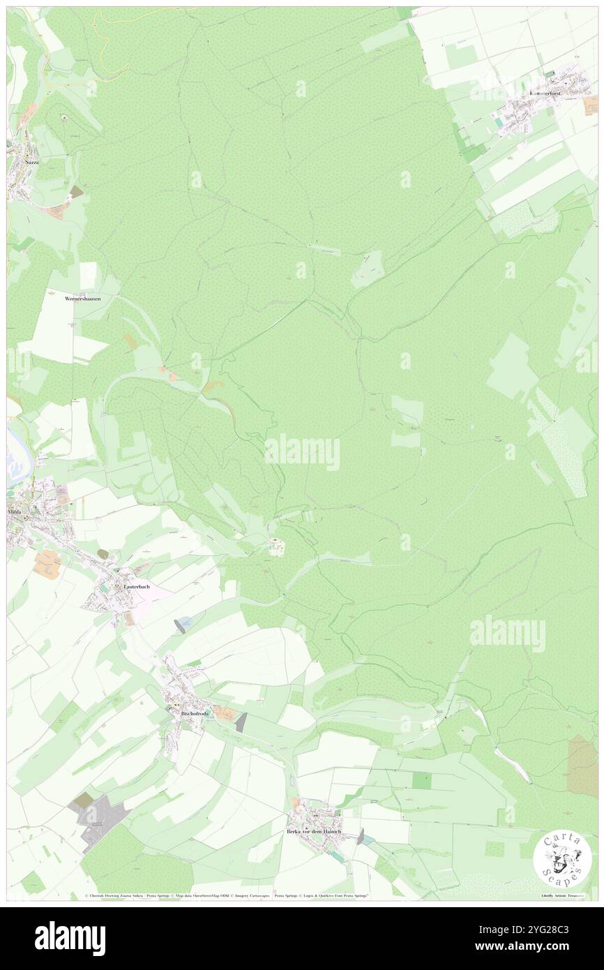 Dachsberg, Deutschland, Thüringen, N 51 4' 59''', N 10 22' 59''', Karte, Kartenausgabe 2024. Erkunden Sie Cartascapes, eine Karte, die die vielfältigen Landschaften, Kulturen und Ökosysteme der Erde enthüllt. Reisen Sie durch Zeit und Raum und entdecken Sie die Verflechtungen der Vergangenheit, Gegenwart und Zukunft unseres Planeten. Stockfoto