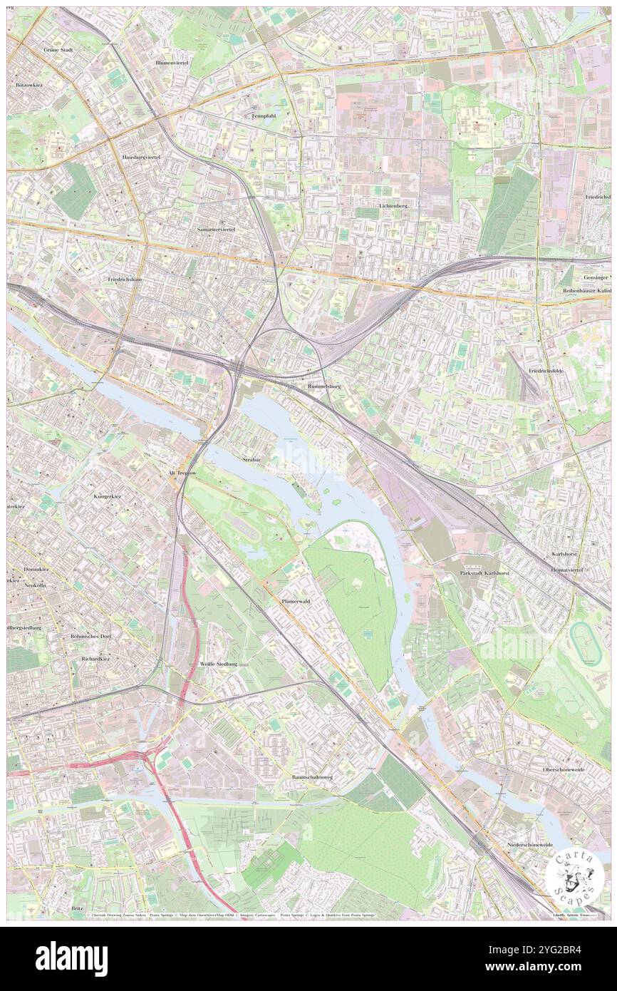 Rummelsburger See, DE, Deutschland, Berlin, N 52 29' 36''', N 13 28' 51''', Karte, Kartenausgabe 2024. Erkunden Sie Cartascapes, eine Karte, die die vielfältigen Landschaften, Kulturen und Ökosysteme der Erde enthüllt. Reisen Sie durch Zeit und Raum und entdecken Sie die Verflechtungen der Vergangenheit, Gegenwart und Zukunft unseres Planeten. Stockfoto