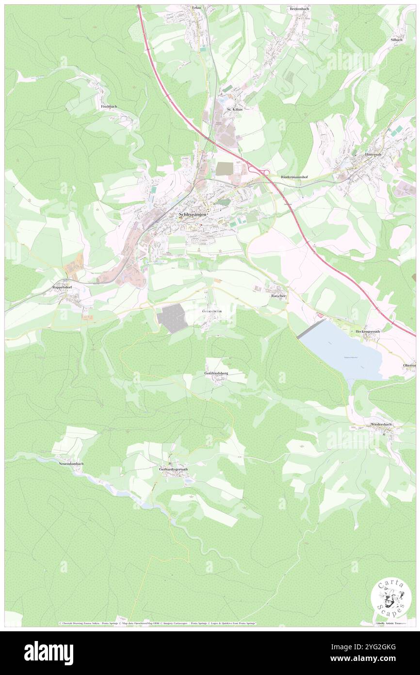 Geisenhoehn, Deutschland, Thüringen, N 50 29' 38''', N 10 45' 24'''', Karte, Kartenausgabe 2024. Erkunden Sie Cartascapes, eine Karte, die die vielfältigen Landschaften, Kulturen und Ökosysteme der Erde enthüllt. Reisen Sie durch Zeit und Raum und entdecken Sie die Verflechtungen der Vergangenheit, Gegenwart und Zukunft unseres Planeten. Stockfoto