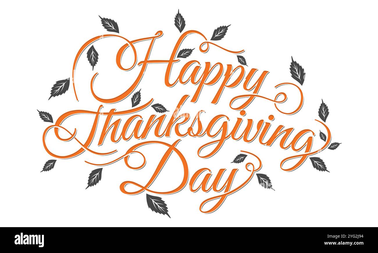 Typografie Letter Happy Thanksgiving Day Vorlage Hintergrund. Vektorillustration Stock Vektor