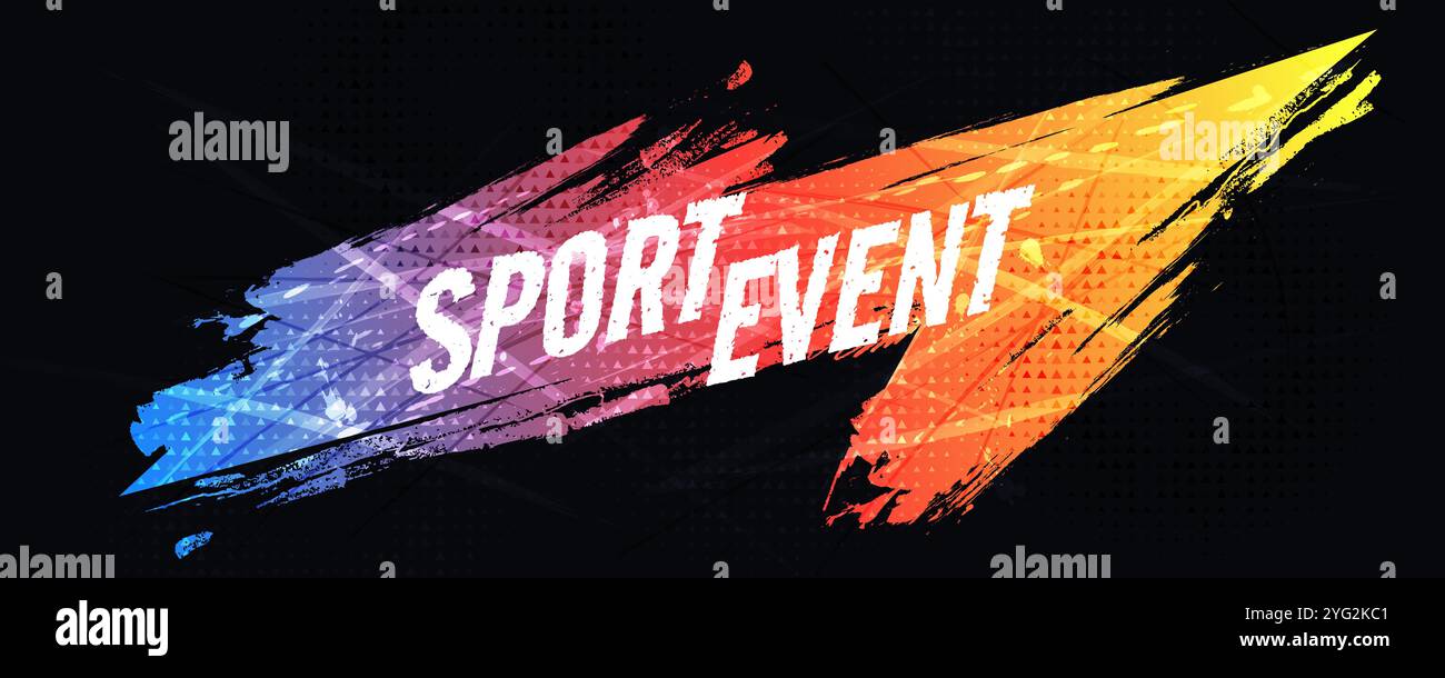 Blauer roter und gelber Farbverlaufspinsel mit Rastereffekt. Farbenfroher Grunge-Hintergrund für Sportbanner oder Poster Design Element Stock Vektor Blauer roter und gelber Farbverlaufspinsel mit Rastereffekt. Farbenfroher Grunge-Hintergrund für Sportbanner oder Poster Design Element Stock Vektor