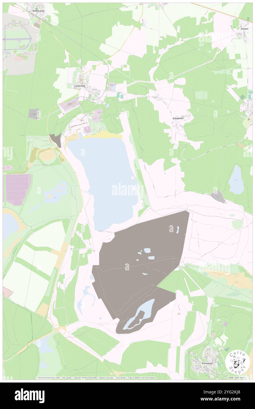 Bergheide, DE, Deutschland, Brandenburg, N 51 34' 10''', N 13 47' 49''', Karte, Cartascapes Map veröffentlicht 2024. Erkunden Sie Cartascapes, eine Karte, die die vielfältigen Landschaften, Kulturen und Ökosysteme der Erde enthüllt. Reisen Sie durch Zeit und Raum und entdecken Sie die Verflechtungen der Vergangenheit, Gegenwart und Zukunft unseres Planeten. Stockfoto