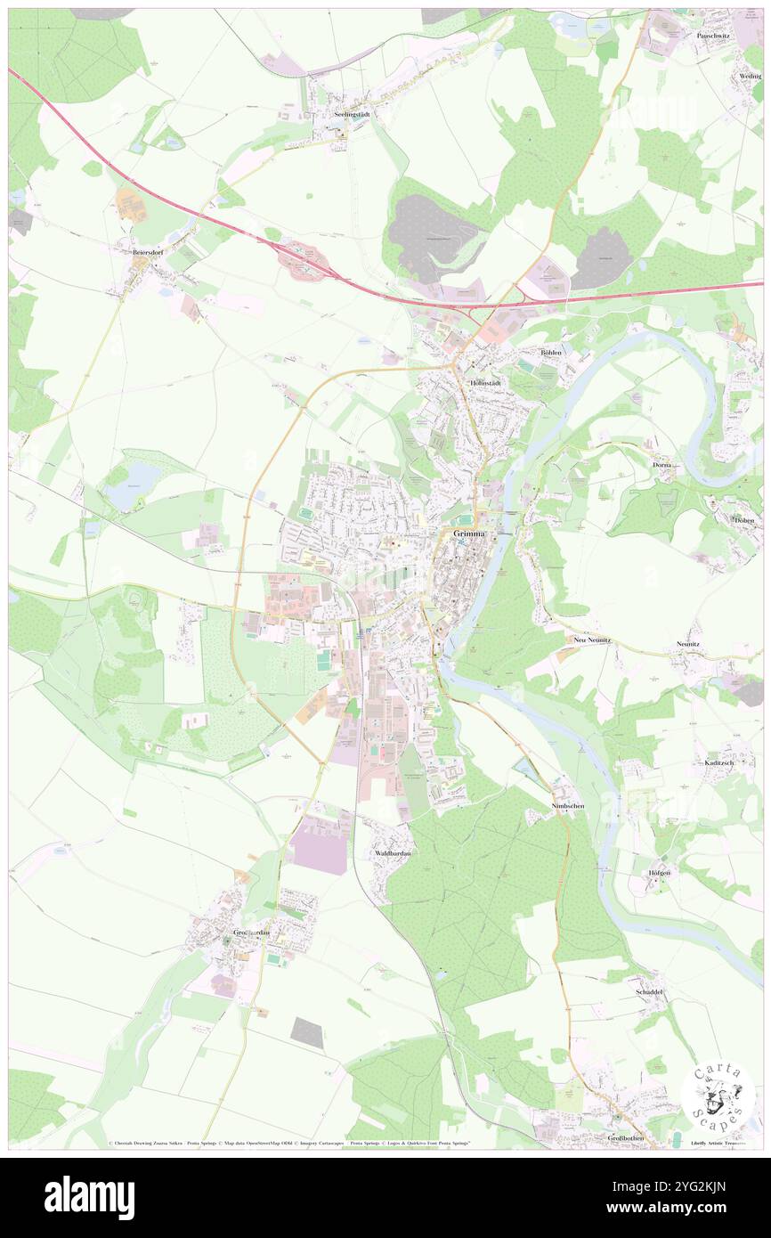 Grimma, DE, Deutschland, Sachsen, N 51 14' 18''', N 12 43' 45''', Karte, Cartascapes Map veröffentlicht 2024. Erkunden Sie Cartascapes, eine Karte, die die vielfältigen Landschaften, Kulturen und Ökosysteme der Erde enthüllt. Reisen Sie durch Zeit und Raum und entdecken Sie die Verflechtungen der Vergangenheit, Gegenwart und Zukunft unseres Planeten. Stockfoto