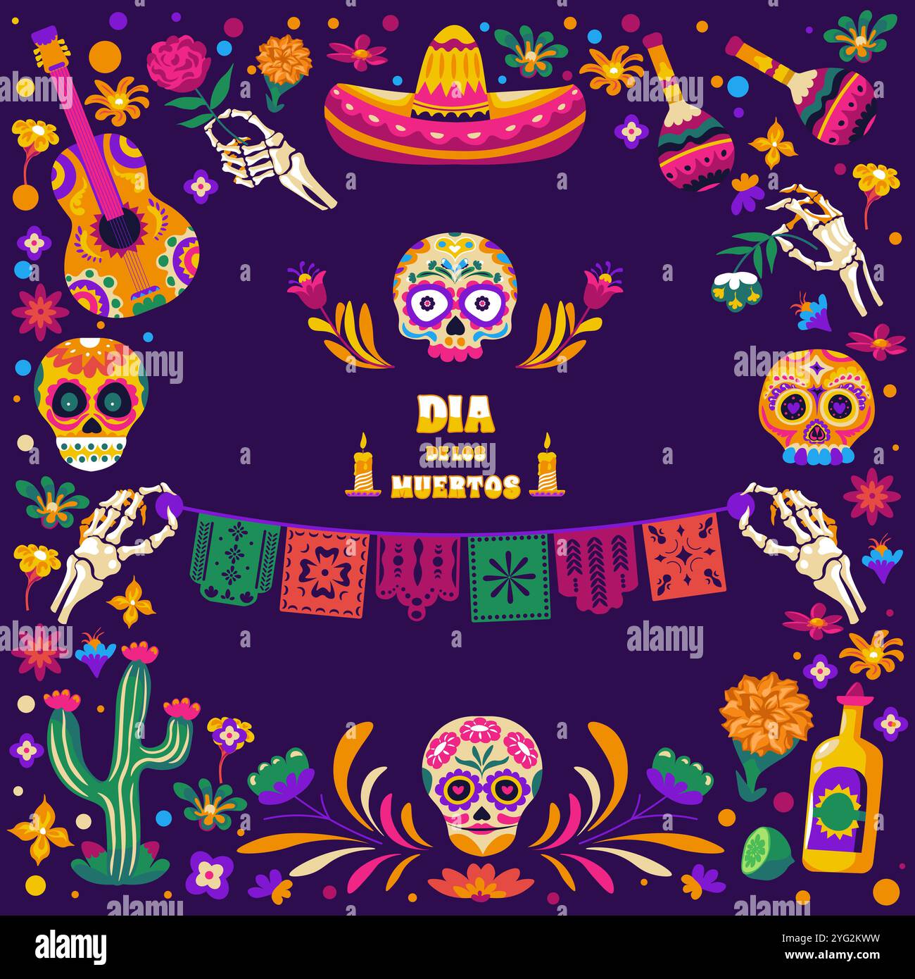 Dia de los Muertos Banner Stock Vektor