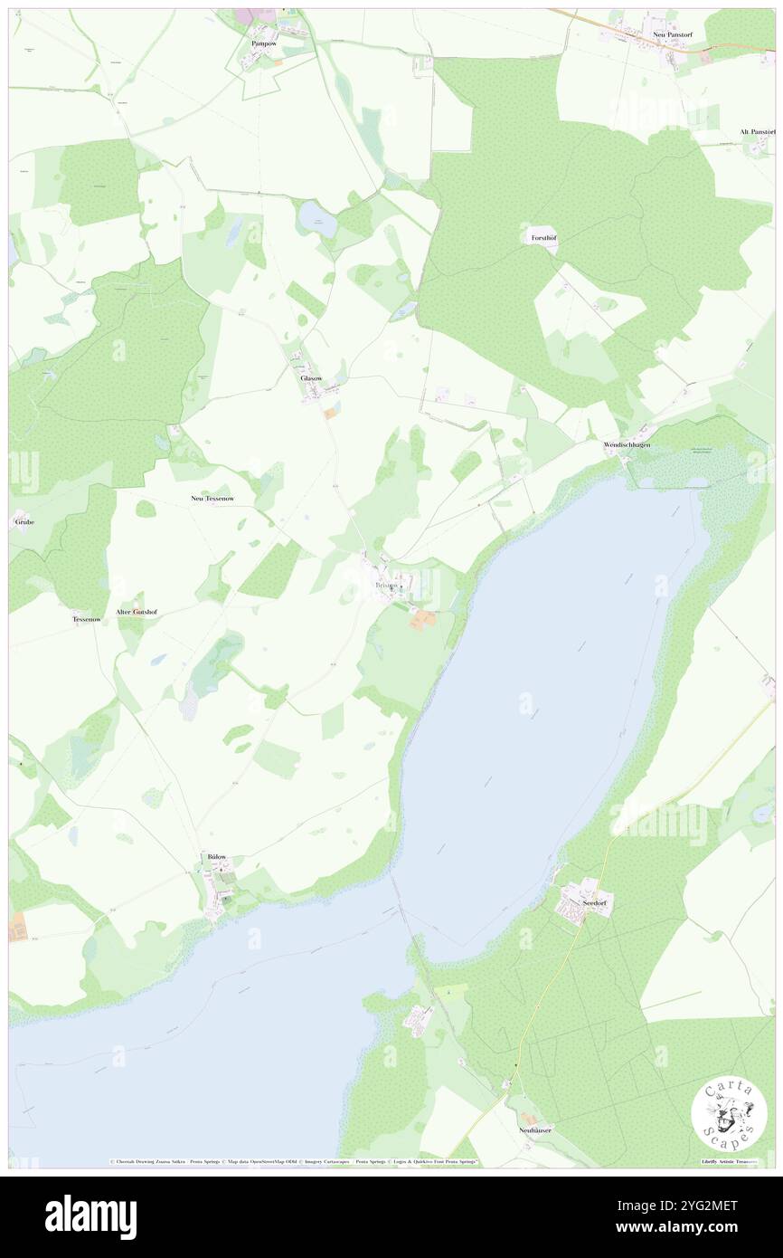 Bristow, Dorfkirche, DE, Deutschland, Mecklenburg-Vorpommern, n 53 42' 44''', N 12 37' 26'', Karte, Cartascapes Map, veröffentlicht 2024. Erkunden Sie Cartascapes, eine Karte, die die vielfältigen Landschaften, Kulturen und Ökosysteme der Erde enthüllt. Reisen Sie durch Zeit und Raum und entdecken Sie die Verflechtungen der Vergangenheit, Gegenwart und Zukunft unseres Planeten. Stockfoto