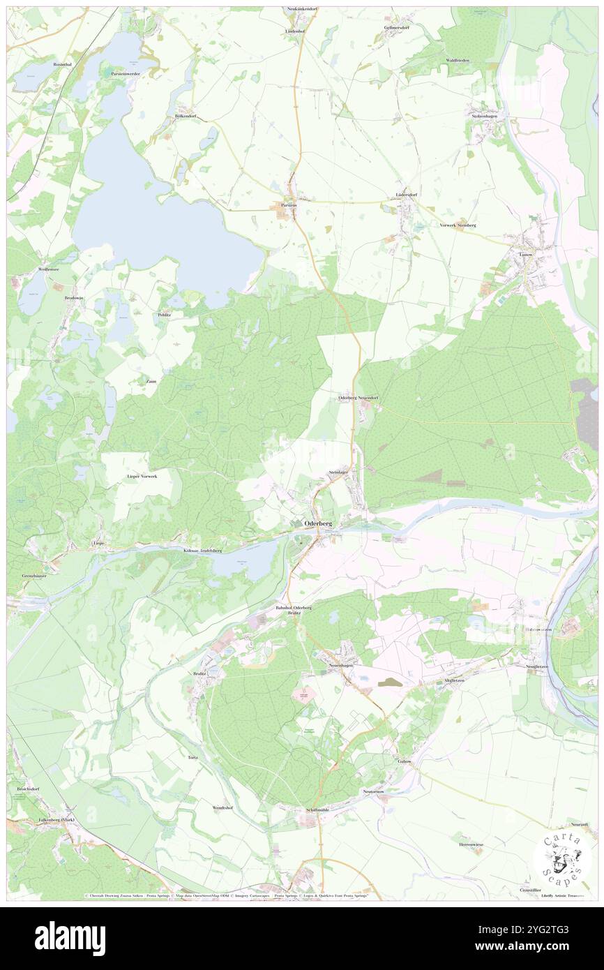 Oderberg, Deutschland, Brandenburg, N 52 51' 56''', N 14 2' 42''', Karte, Kartenausgabe 2024. Erkunden Sie Cartascapes, eine Karte, die die vielfältigen Landschaften, Kulturen und Ökosysteme der Erde enthüllt. Reisen Sie durch Zeit und Raum und entdecken Sie die Verflechtungen der Vergangenheit, Gegenwart und Zukunft unseres Planeten. Stockfoto