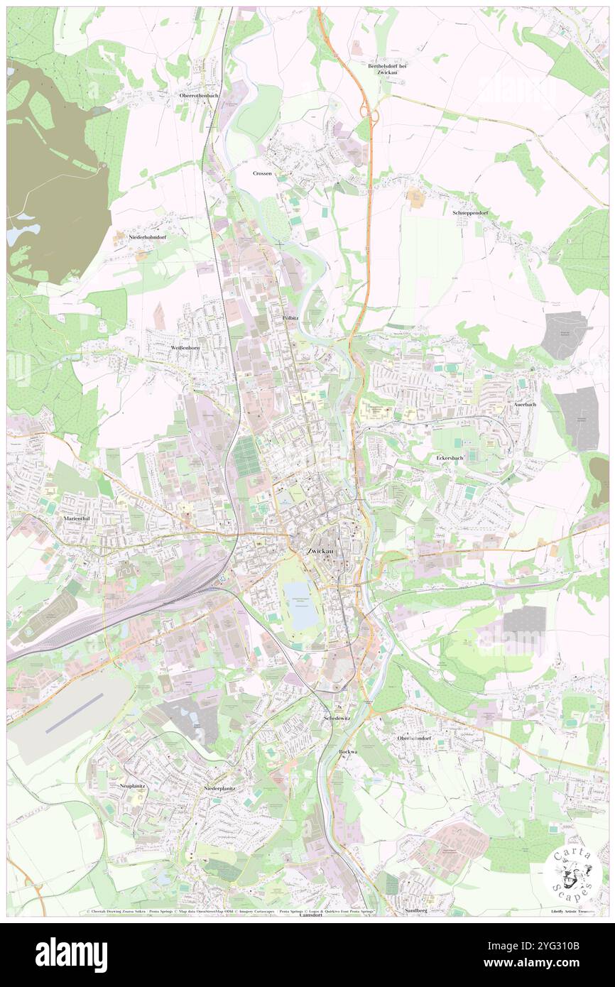 Zwickau, Moritzkirche, DE, Deutschland, Sachsen, n 50 43' 40'', N 12 29' 30'', Karte, Cartascapes Map, veröffentlicht 2024. Erkunden Sie Cartascapes, eine Karte, die die vielfältigen Landschaften, Kulturen und Ökosysteme der Erde enthüllt. Reisen Sie durch Zeit und Raum und entdecken Sie die Verflechtungen der Vergangenheit, Gegenwart und Zukunft unseres Planeten. Stockfoto