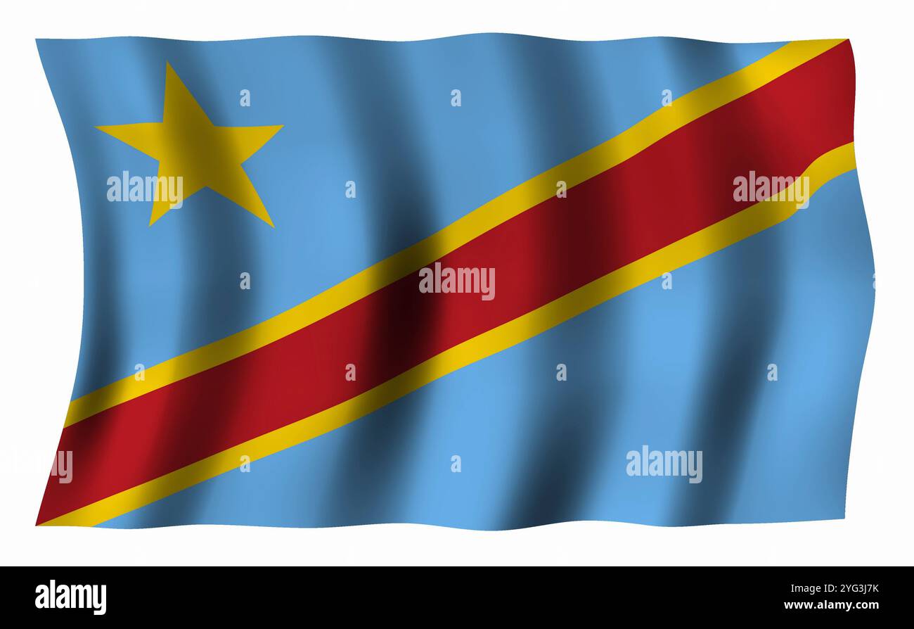Flagge der Demokratischen Republik Kongo Stockfoto