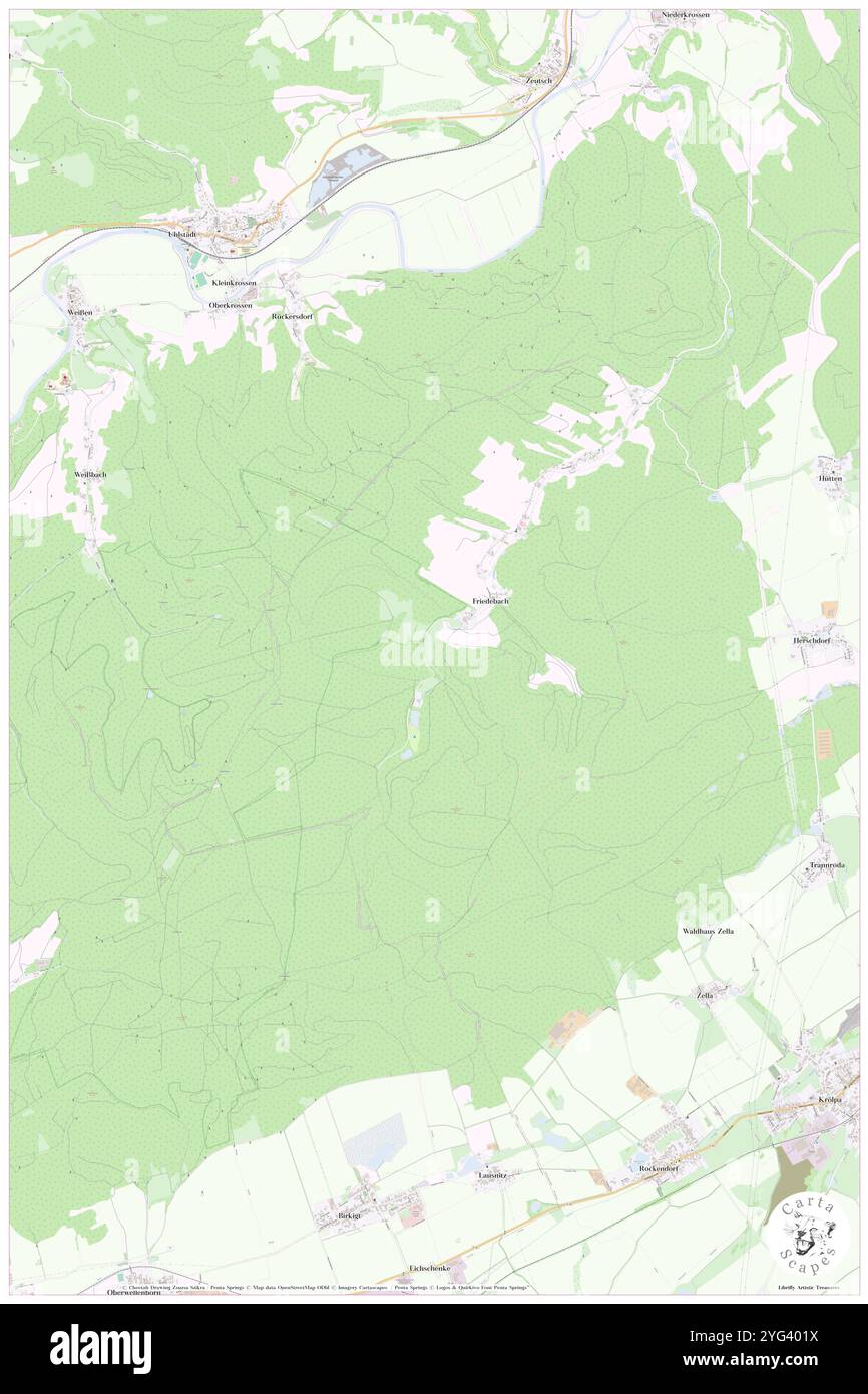 Friedebach, Deutschland, Thüringen, N 50 42' 54''', N 11 29' 52''', Karte, Kartenausgabe 2024. Erkunden Sie Cartascapes, eine Karte, die die vielfältigen Landschaften, Kulturen und Ökosysteme der Erde enthüllt. Reisen Sie durch Zeit und Raum und entdecken Sie die Verflechtungen der Vergangenheit, Gegenwart und Zukunft unseres Planeten. Stockfoto