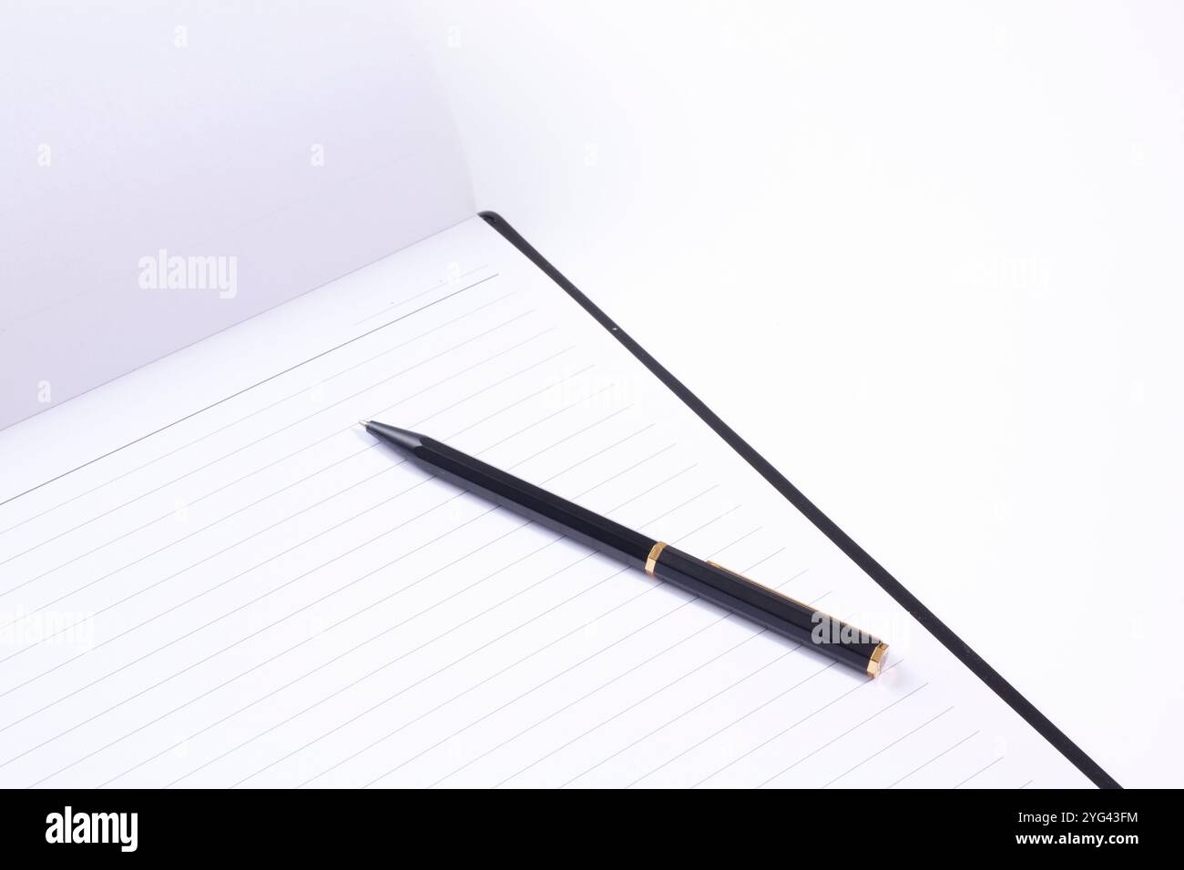 Geschäftsbild von Notebook und Kugelschreiber Stockfoto