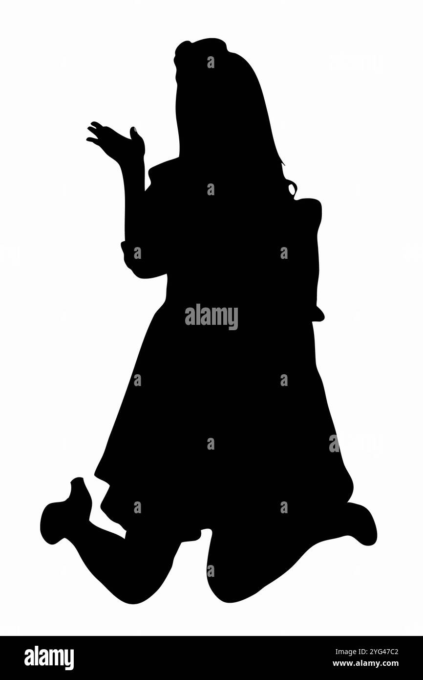 Silhouette des Zimmermädchens Stockfoto