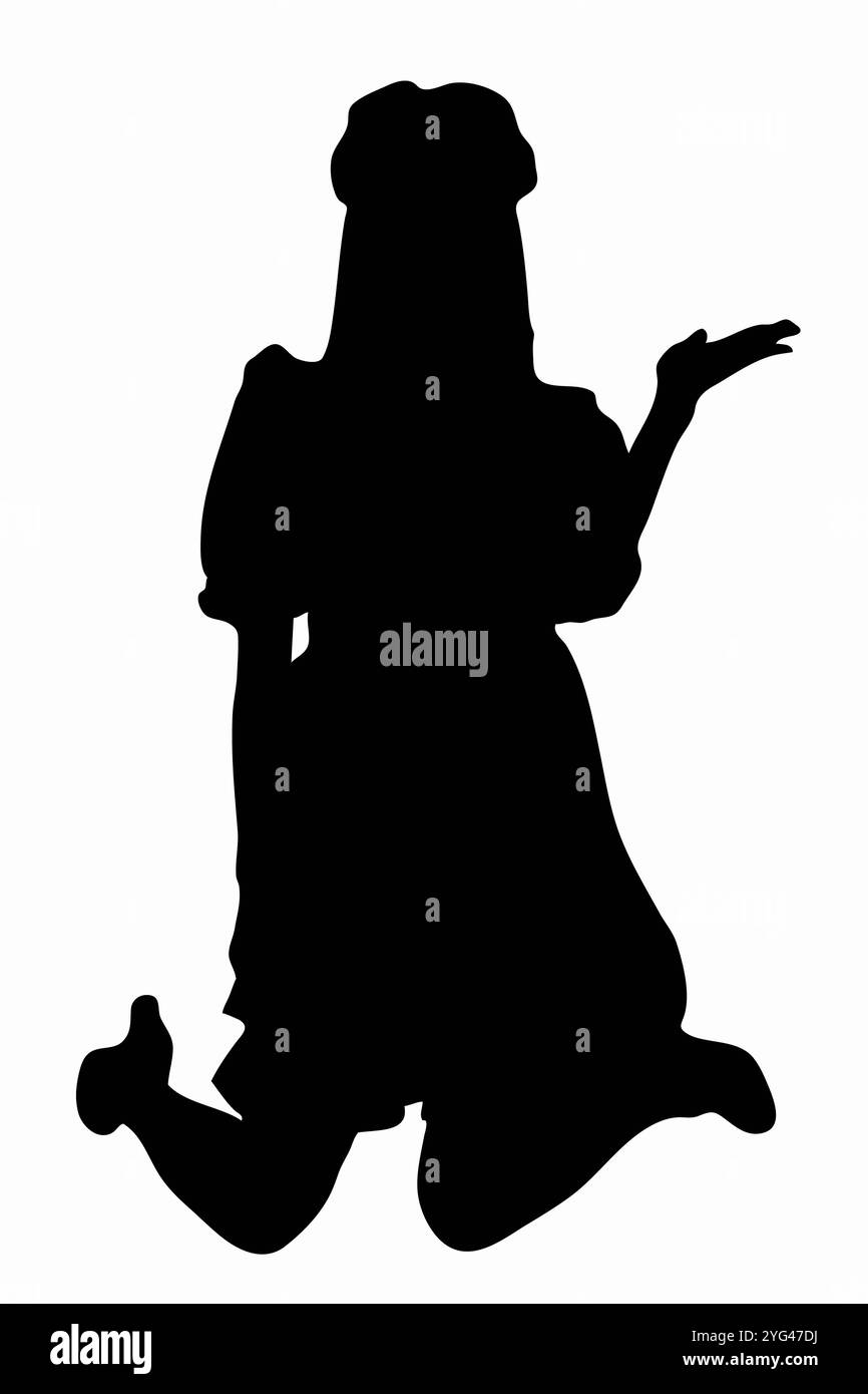 Silhouette des Zimmermädchens Stockfoto