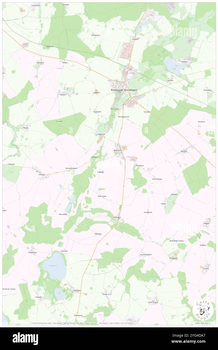 Juergenstorf, DE, Deutschland, Mecklenburg-Vorpommern, N 53 39' 38''', N 12 54' 19''', Karte, Karte, Kartenbild 2024 veröffentlicht. Erkunden Sie Cartascapes, eine Karte, die die vielfältigen Landschaften, Kulturen und Ökosysteme der Erde enthüllt. Reisen Sie durch Zeit und Raum und entdecken Sie die Verflechtungen der Vergangenheit, Gegenwart und Zukunft unseres Planeten. Stockfoto