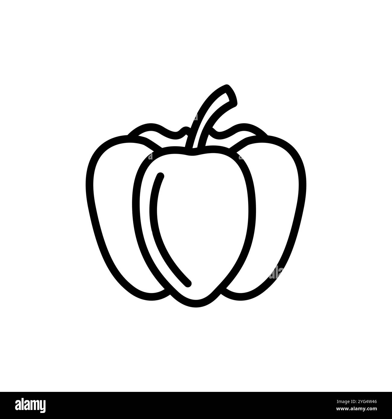 Paprika Linie Icon Vektor Illustration Design Stock Vektor