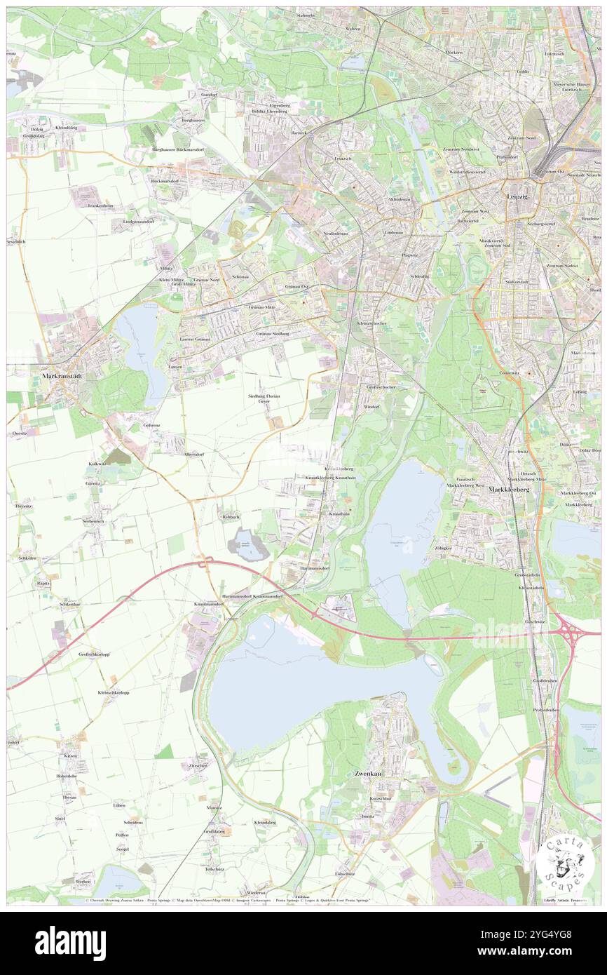 Südwesten, DE, Deutschland, Sachsen, N 51 16' 58''', N 12 18' 10''', Karte, Cartascapes Map, veröffentlicht 2024. Erkunden Sie Cartascapes, eine Karte, die die vielfältigen Landschaften, Kulturen und Ökosysteme der Erde enthüllt. Reisen Sie durch Zeit und Raum und entdecken Sie die Verflechtungen der Vergangenheit, Gegenwart und Zukunft unseres Planeten. Stockfoto