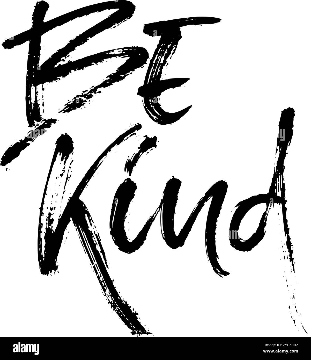 Be Kind Handgezeichnete Motivation Motivation Modern Dry Brush Schriftzug Stock Vektor