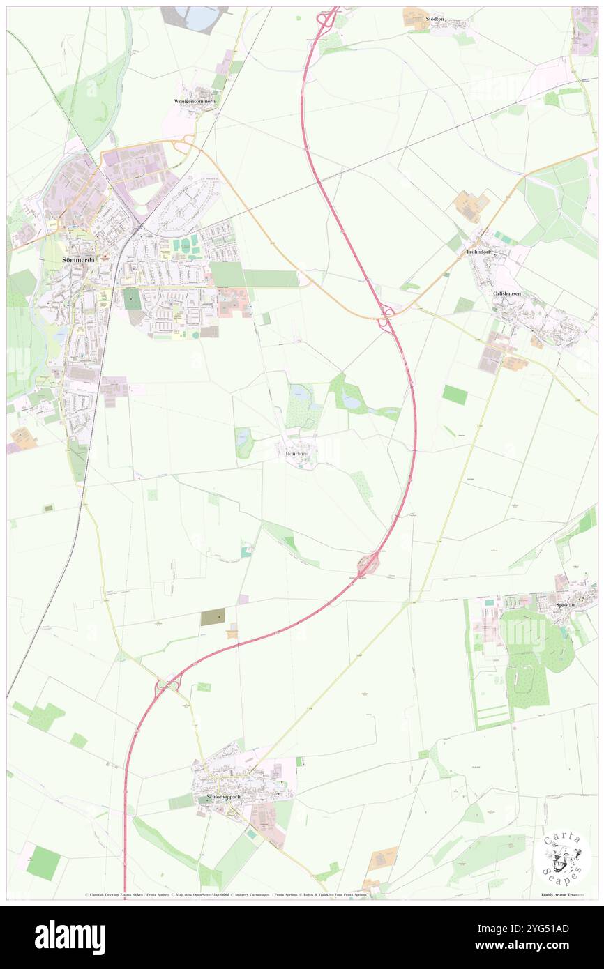 Rohrborn, Deutschland, Thüringen, N 51 8' 28''', N 11 9' 20''', Karte, Kartenausgabe 2024. Erkunden Sie Cartascapes, eine Karte, die die vielfältigen Landschaften, Kulturen und Ökosysteme der Erde enthüllt. Reisen Sie durch Zeit und Raum und entdecken Sie die Verflechtungen der Vergangenheit, Gegenwart und Zukunft unseres Planeten. Stockfoto