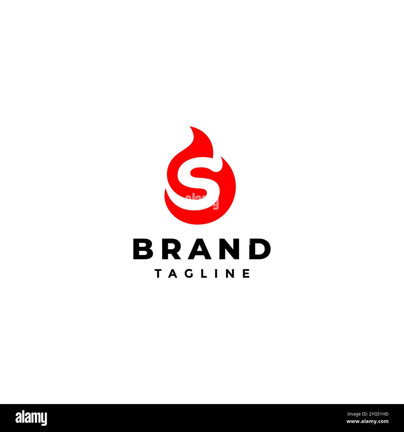 Design des feurigen Initial Letter S-Logos. Initial S Letter Inside Fire Icon Logo Design. Stock Vektor