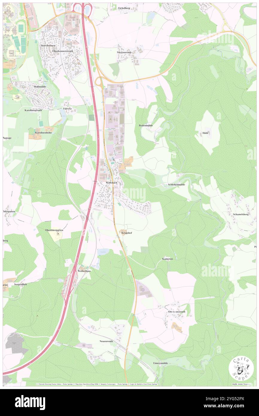 Wolfsbach, DE, Deutschland, Thüringen, N 51 2' 28''', N 11 8' 40''', Karte, Cartascapes Map veröffentlicht 2024. Erkunden Sie Cartascapes, eine Karte, die die vielfältigen Landschaften, Kulturen und Ökosysteme der Erde enthüllt. Reisen Sie durch Zeit und Raum und entdecken Sie die Verflechtungen der Vergangenheit, Gegenwart und Zukunft unseres Planeten. Stockfoto